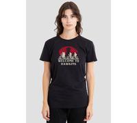 Stranger Things Welcome To Hawkins Ladies T Shirt, Black Stranger Things Black XL