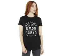 Stranger Things Welcome To The Upside Down Cotton Boyfriend T-Shirt Netflix Black XL