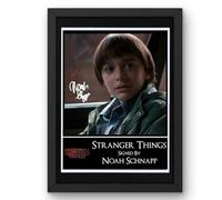 Stranger Things Will Byers/Noah Schnapp Version 2 Signed Autograph Print Poster Black Framed Mounted Wall Art (10x12) Actor Artwork for Home & Office Decor Gift