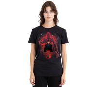 Stranger Things Womens 5 Poster Sorcerer Will Versus Vecna Ladies Shirt, Black, Small, Black, S UK