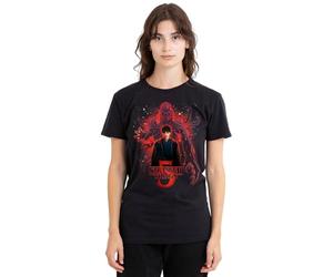 Stranger Things Womens 5 Poster Sorcerer Will Versus Vecna Ladies Shirt, Black, Small, Black, S UK