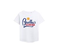 Stranger Things Women's Bradley'S Big Buy Logo Fashion T-Shirt, White | Size: Large Stranger Things White L