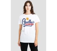 Stranger Things Women's Bradley'S Big Buy Logo T-Shirt, White | Size: Small Stranger Things White S
