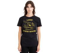 Stranger Things Women's Camp Know Where 1989 Ladies T Shirt, Black, M