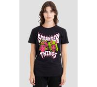 Stranger Things Women's Eddie & Dustin T-Shirt, Black | Size: Large Stranger Things Black L