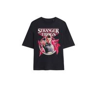 Stranger Things Women's Eleven Lightning Poster Oversized T-Shirt, Black | Size: XL Stranger Things Black XL