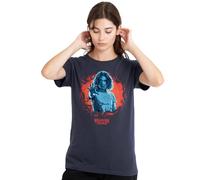 Stranger Things Women's Eleven Reach Out Ladies T Shirt, Deep Navy, S