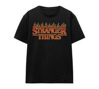 Stranger Things Womens Flamingo Logo T-Shirt - Black - M - Black