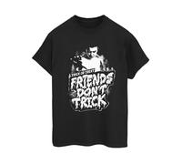 Stranger Things Womens Friends Don´t Trick Cotton Boyfriend T-Shirt - Black - Black - L
