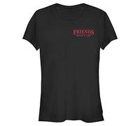 Stranger Things Women's Friends Pocket Short Sleeve T-Shirt, Black, S