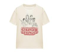 Stranger Things Womens Group Sketch Logo T-Shirt - Natural - Natural - M