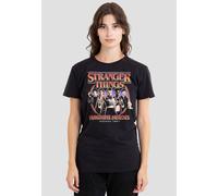 Stranger Things Women's Hawkins Heroes Group 1987 T-Shirt, Black | Size: Large Stranger Things Black L