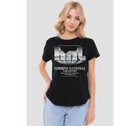 Stranger Things Women's Hawkins Lab Logo Fashion T-Shirt, Black | Size: Large Stranger Things Black L