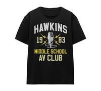 Stranger Things Womens Hawkins Middle School T-Shirt - Black - Black - M