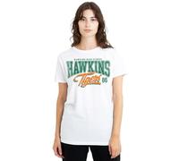 Stranger Things Women's Hawkins Tigers 86 Ladies T Shirt, White, XL