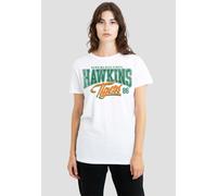 Stranger Things Women's Hawkins Tigers 86 T-Shirt, White | Size: Small Stranger Things White S