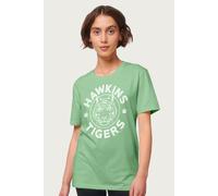 Stranger Things Women's Hawkins Tigers Paws White Logo Relaxed Fit T-Shirt in Mint | Size: Small Stranger Things Mint S