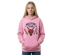 Stranger Things Women's Hellfire Club Hoodie Pink in Bright Pink | Size: 15-16 Years Stranger Things Bright Pink 15-16 Years