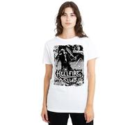 Stranger Things Women's Hellfire Club Poster Ladies T Shirt, White, L