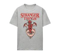 Stranger Things Womens Hellfire Heart T-Shirt - Athletic Heather - S - Athletic Heather
