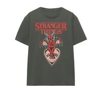 Stranger Things Womens Hellfire Heart T-Shirt - Black - L - Black