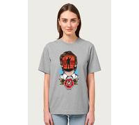 Stranger Things Women's Henry Creel Vecna One Rose Tattoo Relaxed Fit T-Shirt in Mid Grey | Size: Medium Stranger Things Mid Grey M