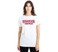 Stranger Things Womens Main Logo Ladies Shirt, White, White, S UK