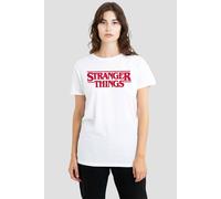 Stranger Things Women's Main Logo T-Shirt, White | Size: Medium Stranger Things White M