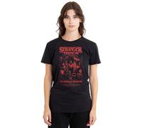 Stranger Things Womens Mindflayer Group Horror Movie Poster Ladies Shirt, Black, Black, L UK