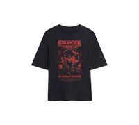 Stranger Things Women's Mindflayer Group Horror Movie Poster Oversized T-Shirt, Black | Size: Medium Stranger Things Black M