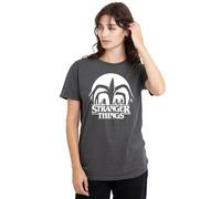 Stranger Things Women's Mindflayer Silhouette Ladies T Shirt, Charcoal, L