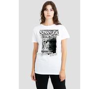 Stranger Things Women's Newspaper Vecna T-Shirt, White | Size: Medium Stranger Things White M