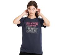 Stranger Things Women's Poster Bike Scene T-Shirt, Deep Navy | Size: Medium Stranger Things Navy M