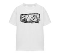 Stranger Things Womens Punk Logo T-Shirt - White - L - White