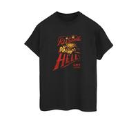 Stranger Things Womens Raising Hell Cotton Boyfriend T-Shirt - Black - Black - L