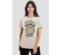 Stranger Things Women's Retro Hawkins Tigers T-Shirt, Natural in Beige | Size: 3XL Stranger Things Beige 3XL