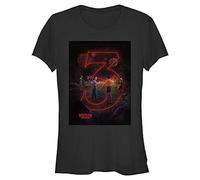 Stranger Things Women's Season Three Short Sleeve T-Shirt, Black, Large