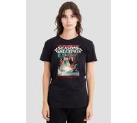 Stranger Things Women's Seasons Greetings Snowman Christmas T-Shirt, Black | Size: Small Stranger Things Black S