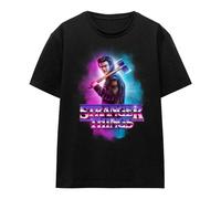Stranger Things Womens Steve Harrington Burst T-Shirt - Black - S - Black