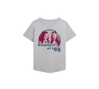 Stranger Things Women's Summer Of '85 Eleven & Max Fashion T-Shirt, Athletic Heather in Grey | Size: Large Stranger Things Grey L