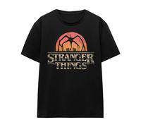 Stranger Things Womens Sunset Logo T-Shirt - Black - Black - S