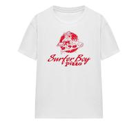 Stranger Things Womens Surfer Boy Pizza T-Shirt - White - White - M