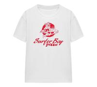 Stranger Things Womens Surfer Boy Pizza T-Shirt - White - White - XXL