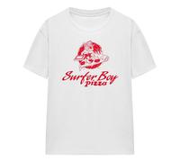 Stranger Things Womens Surfer Boy Pizza T-Shirt - White - White - XXL