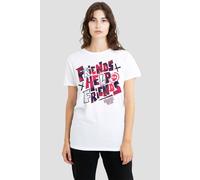 Stranger Things Women's Tales From 85 Friends Help T-Shirt, White | Size: Small Stranger Things White S