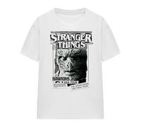 Stranger Things Womens Vecna Newspaper T-Shirt - White - XXL - White
