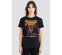 Stranger Things Women's Welcome To Hawkins Comics T-Shirt, Black | Size: Small Stranger Things Black S