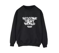 Stranger Things Womens Welcome To My World Sweatshirt - Black - Black - XL