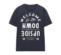 Stranger Things Womens Welcome To The Upside Down T-Shirt - Deep Navy - L - Deep Navy