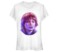 Stranger Things Women's Will Big Face Short Sleeve T-Shirt, White, Large